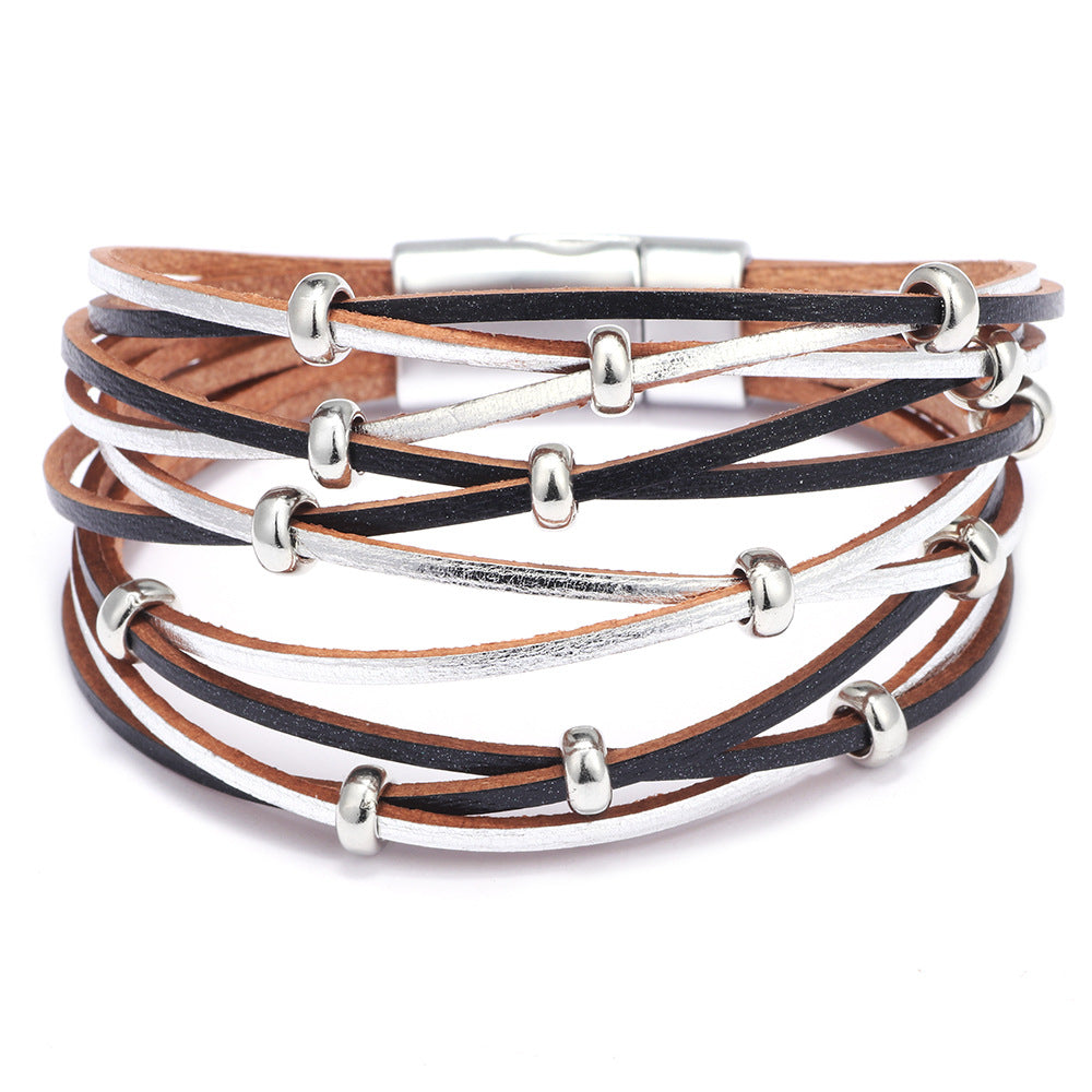 Fashion Multi-layer Leather Braided Bracelet Jewelry