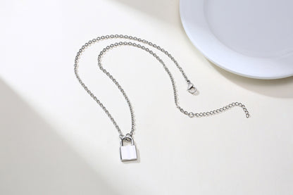 Stainless steel lock pendant necklace