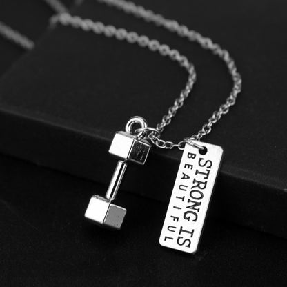 Gym & Fitness Exercise Weightlifting Slogan Pendant necklace