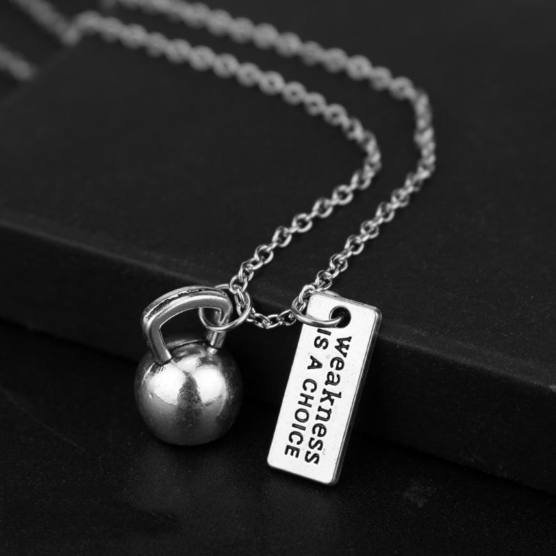 Gym & Fitness Exercise Weightlifting Slogan Pendant necklace