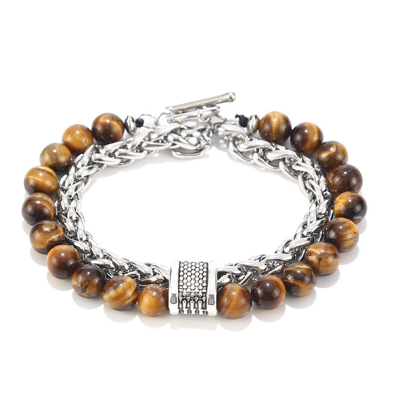 Stainless steel beaded bracelet