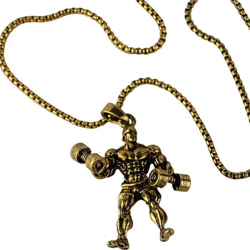 Bodybuilder Weightlifting Necklace