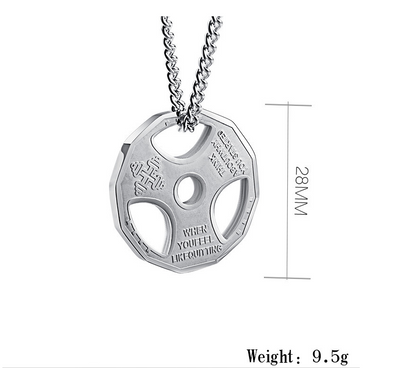 Gym Plate Necklace pendant