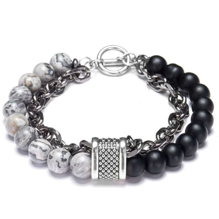 Stainless steel beaded bracelet