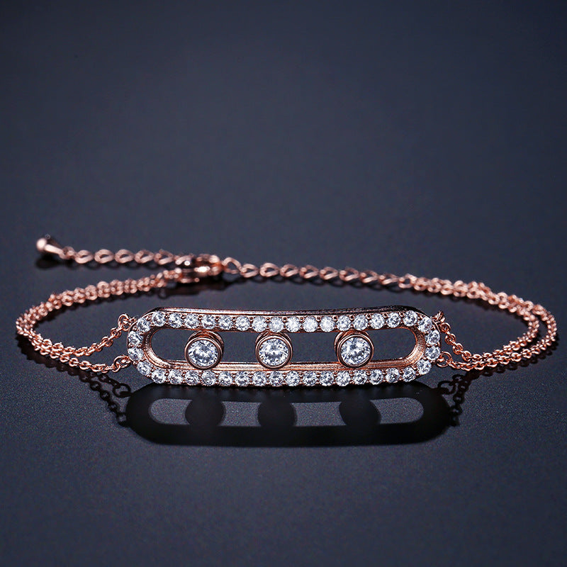 New 2023 Personality Chick & Simple Ladies Bracelet Bracelet With Micro-Inlaid Zircon