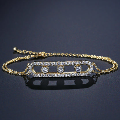 New 2023 Personality Chick & Simple Ladies Bracelet Bracelet With Micro-Inlaid Zircon