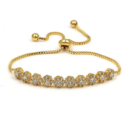 Pulled Zircon Ladies Fashionable Flower Bracelet