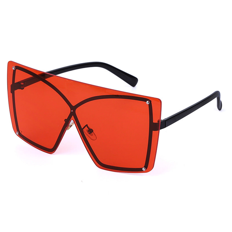 Fashion Oversized Sunglasses Women   Rimless Square Sun