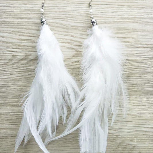 Exaggerated And Elegant Feather Earrings Female Turkey Feather Jewelry Earrings Earrings