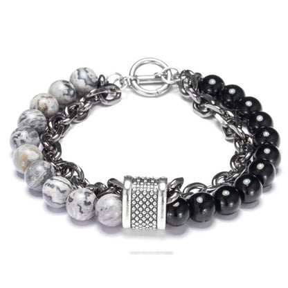 Stainless steel beaded bracelet