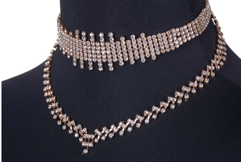 Bling Classy Double choker necklace