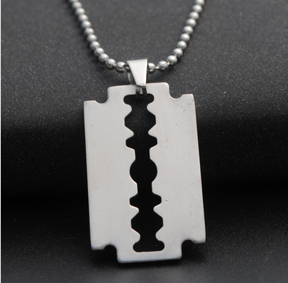 Mens Fashionable Razor Blade Necklace