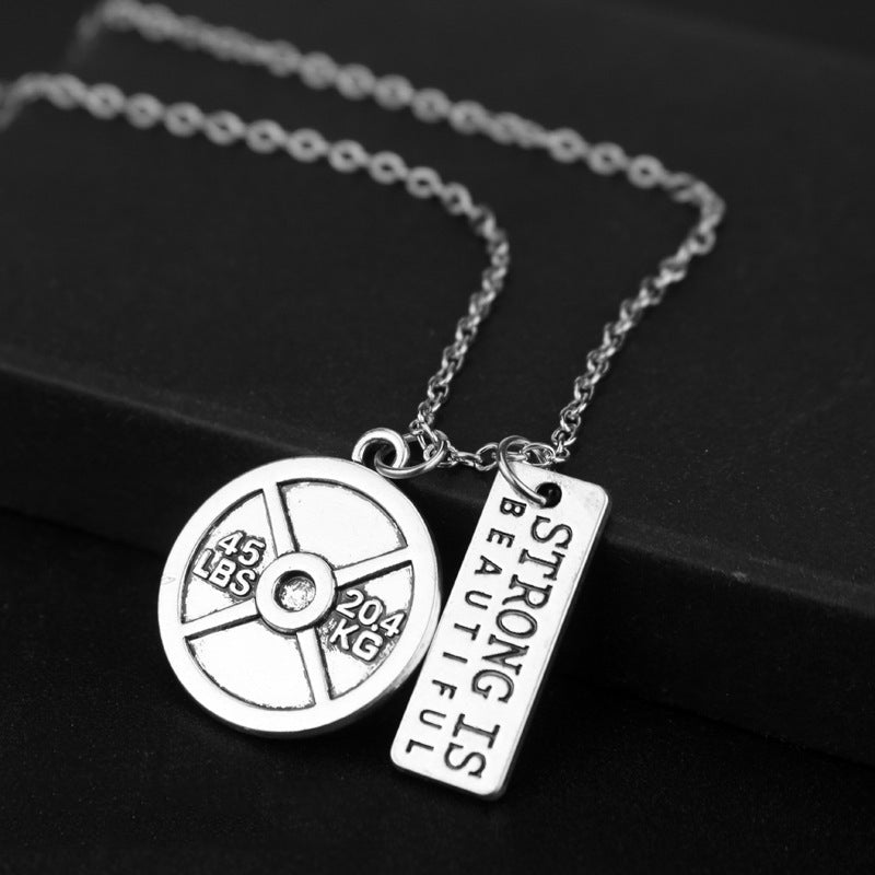 Gym & Fitness Exercise Weightlifting Slogan Pendant necklace