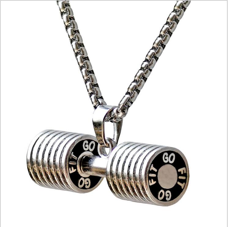 Fitness Dumbbell  Pendant & Necklace