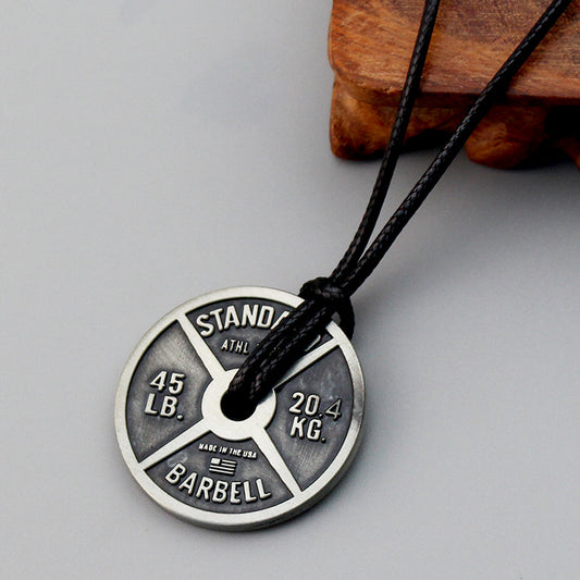 Sports Fitness Barbell Plate 20kg Necklace Inspirational