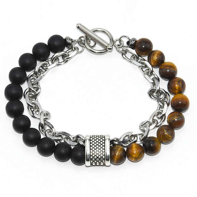 Stainless steel beaded bracelet