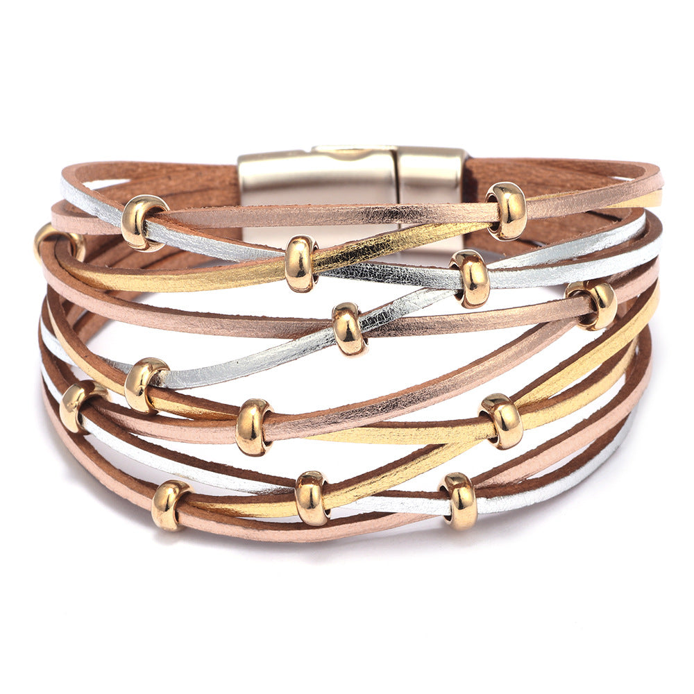 Fashion Multi-layer Leather Braided Bracelet Jewelry