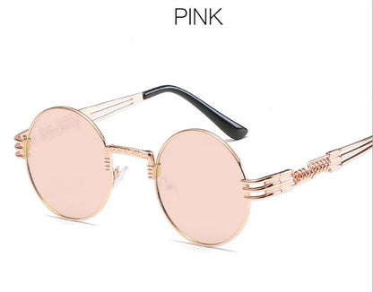 Gold Metal Fashion John Lennon Round Sunglasses Steampunk Sunglasses Mens Womens Retro Vintage Coating Mirrored Eyewear Shades