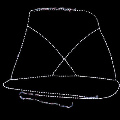 Stylish Simple Cross Rhinestone Body Chain