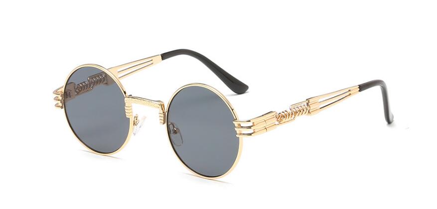 Gold Metal Fashion John Lennon Round Sunglasses Steampunk Sunglasses Mens Womens Retro Vintage Coating Mirrored Eyewear Shades