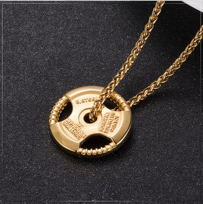 Fashionable Weight Plate Bodybuilding Necklace