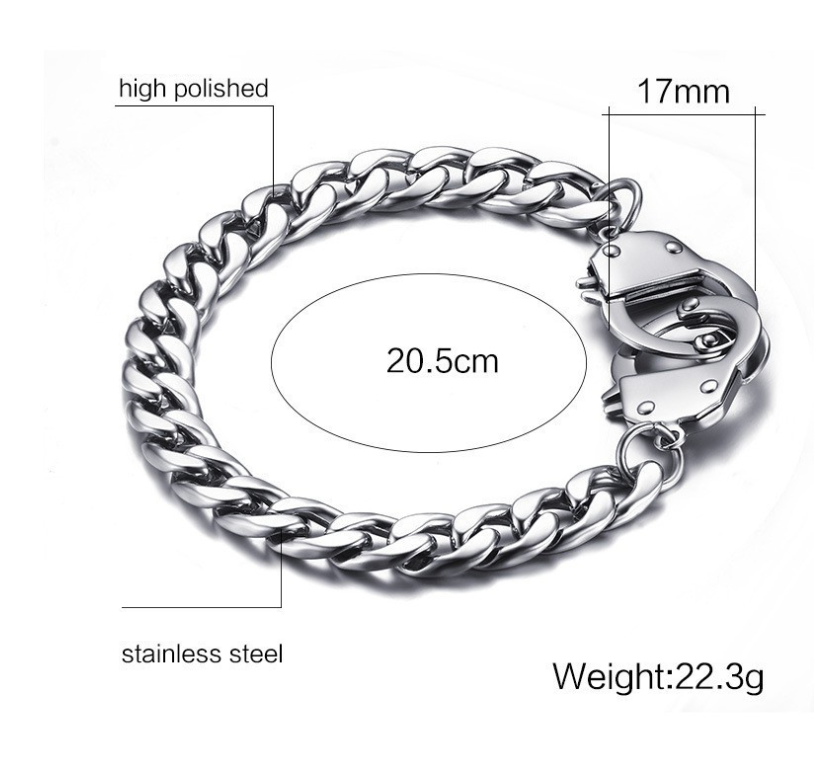 Stainless steel bracelet handcuffs