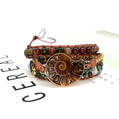 Bohemian natural stone woven bracelet