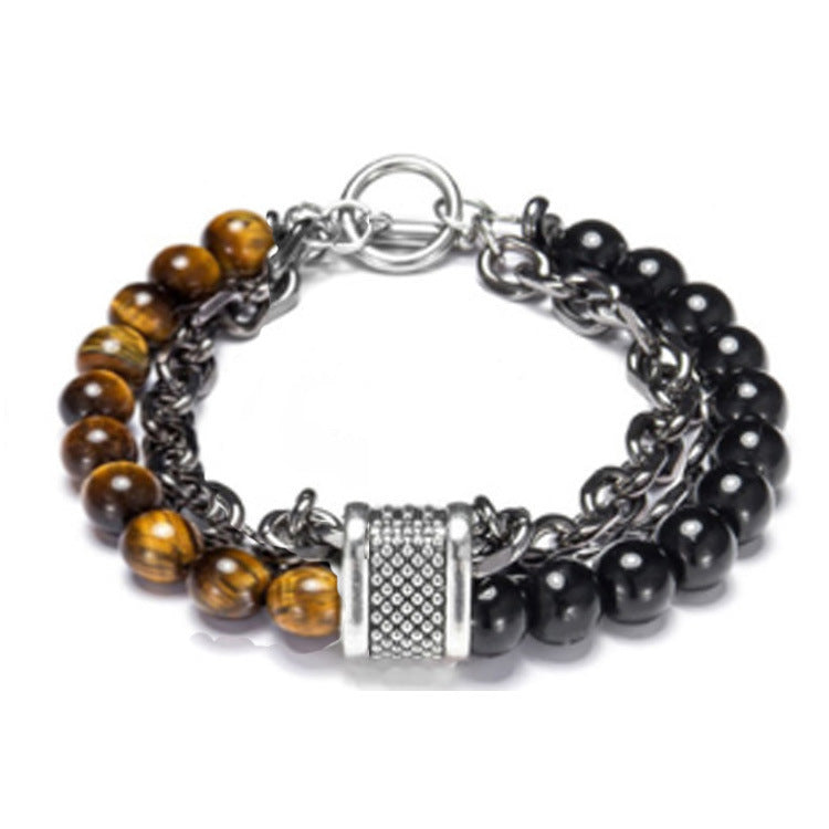 Stainless steel beaded bracelet