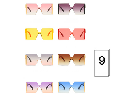 Oversized Square Rimless Sunglasses