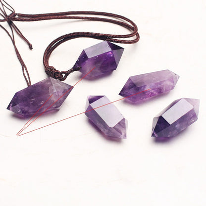 Natural Amethyst Hexagonal Pendant