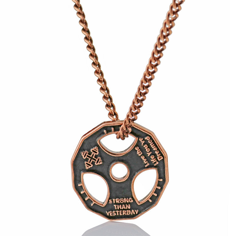 Sports Barbell Necklace Men's Tide Brand Pendant