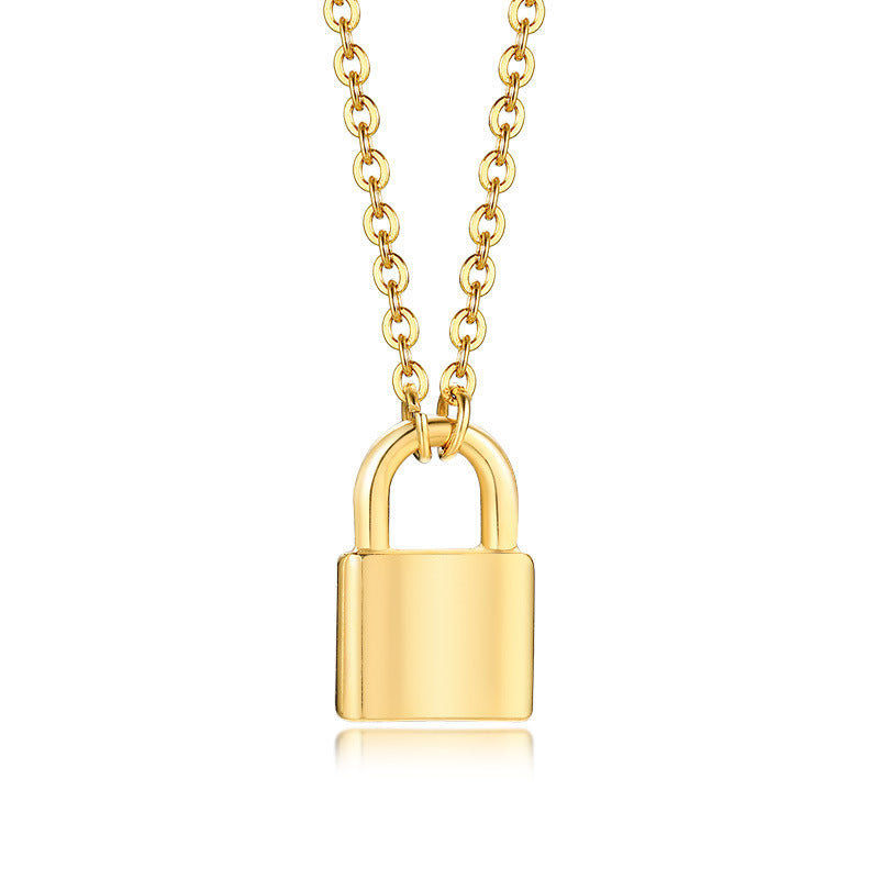 Stainless steel lock pendant necklace