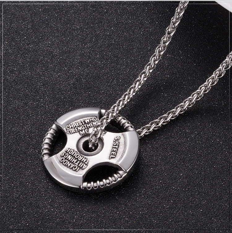 Fashionable Weight Plate Bodybuilding Necklace