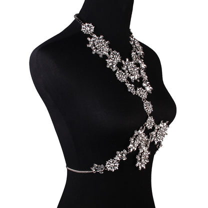 Stylish diamond-studded body chain