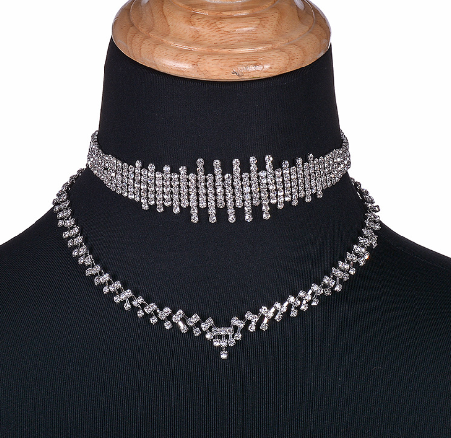 Bling Classy Double choker necklace