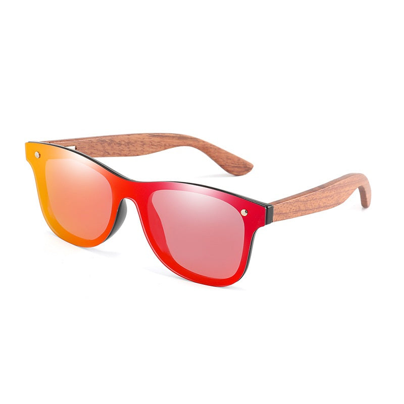 Men's And Women's Same Rainbow Bridge Wood Polarized Sunglasses