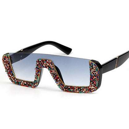 Trendy Retro Diamond Square Sunglasses