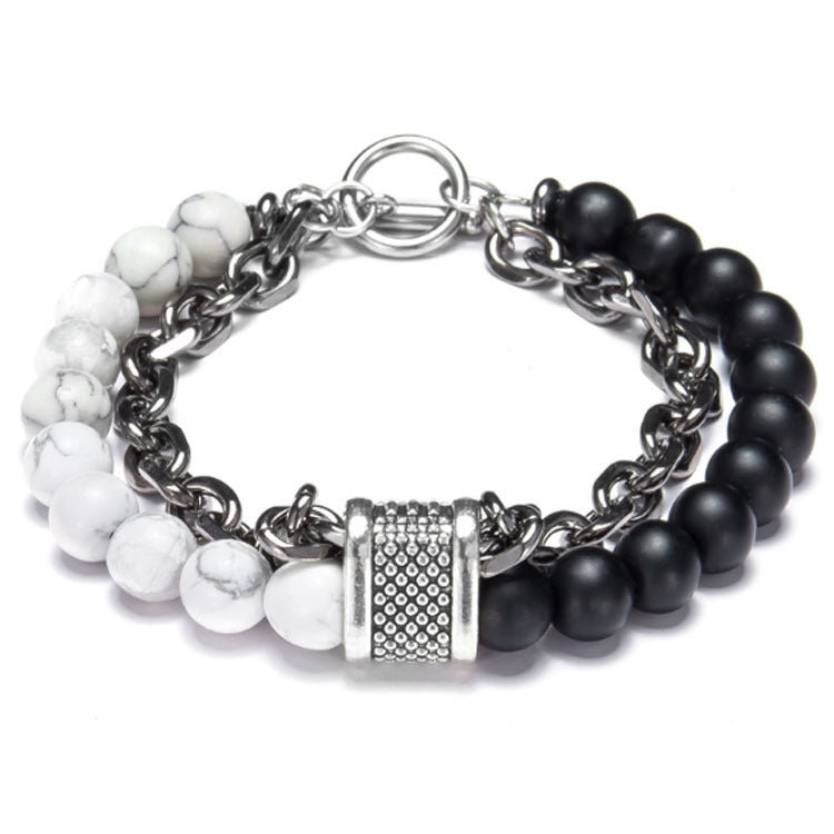 Stainless steel beaded bracelet