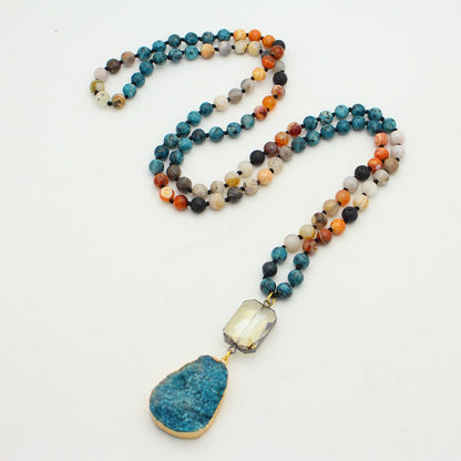 Multi-stone chain pendant pendant necklace