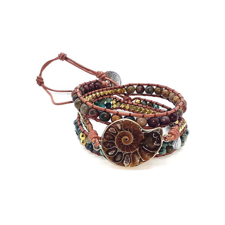 Bohemian natural stone woven bracelet