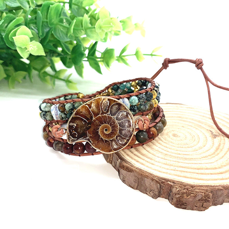 Bohemian natural stone woven bracelet