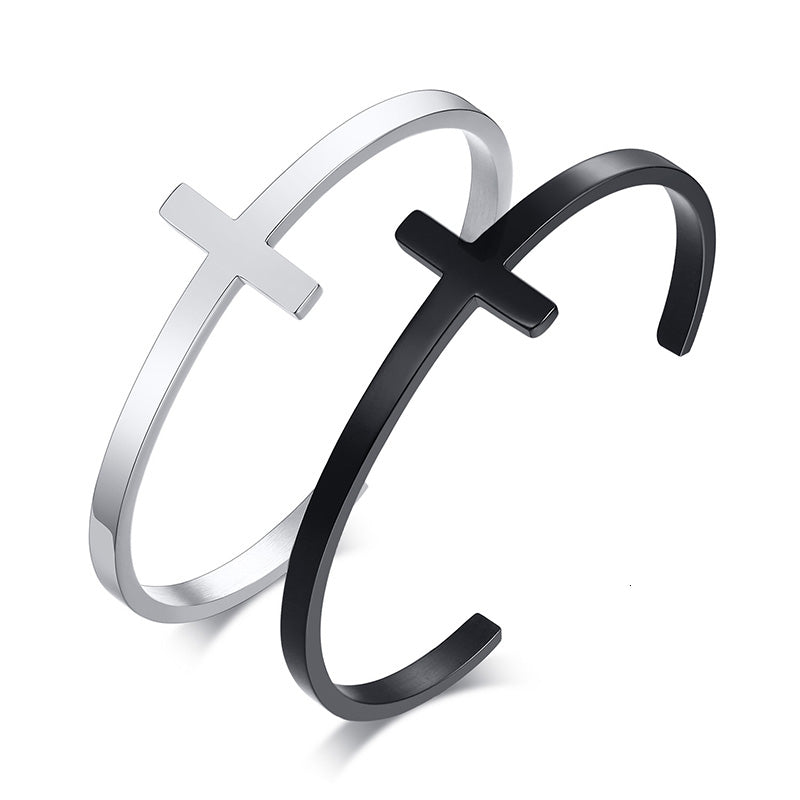 Stainless steel cross bracelet