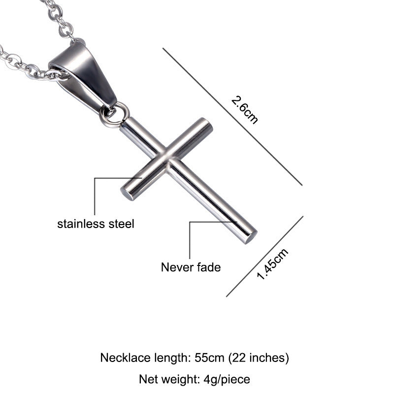 Stainless steel cross necklace pendant