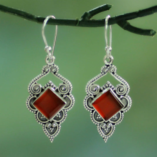 Vintage Ethnic Rustic Silver Earrings