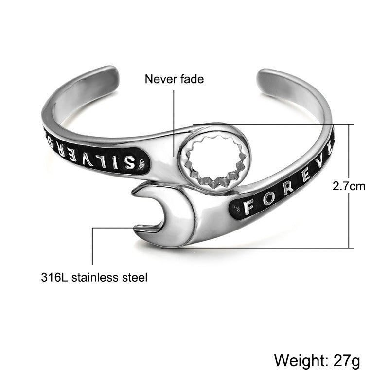 Stainless steel wrench bracelet