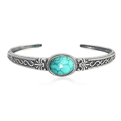 Retro Pattern Inlaid Turquoise Bracelet