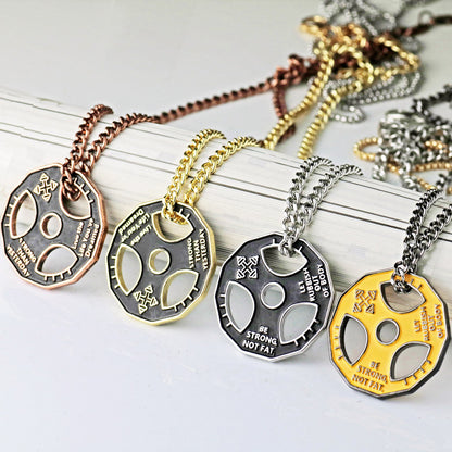 Sports Barbell Necklace Men's Tide Brand Pendant