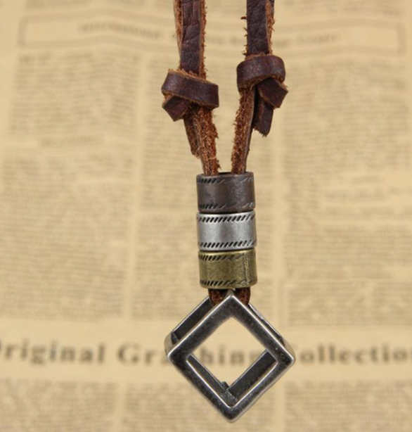 Punk Vintage Adjustable Brown Rope Chain Necklace