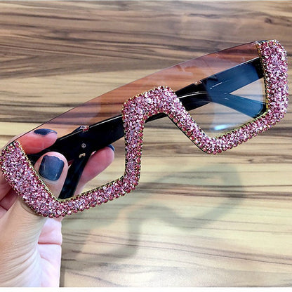 Trendy Retro Diamond Square Sunglasses