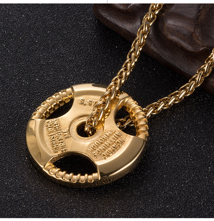 Fashionable Weight Plate Bodybuilding Necklace